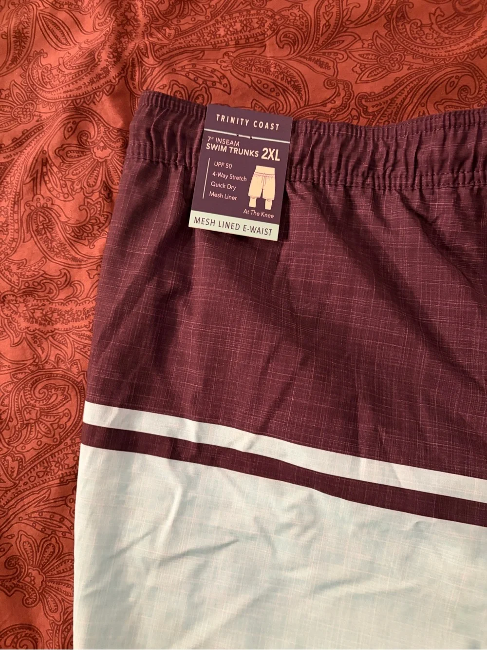 Trinity coast Men's Two-Tone dark and Light Blue Swim Shorts trunks XXL new nwt